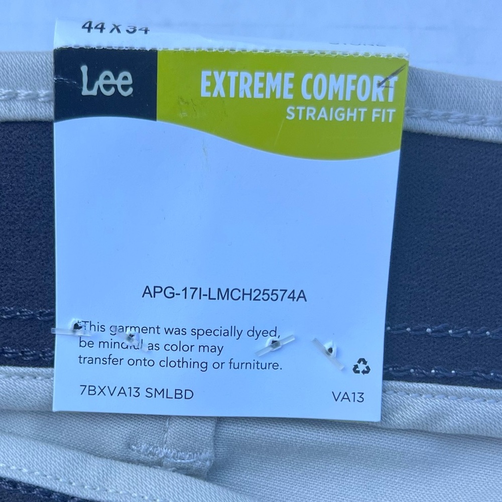 Men’s Lee Performance Series Straight Fit Pants Stone Active Stretch 44x34 New - Picture 2 of 13
